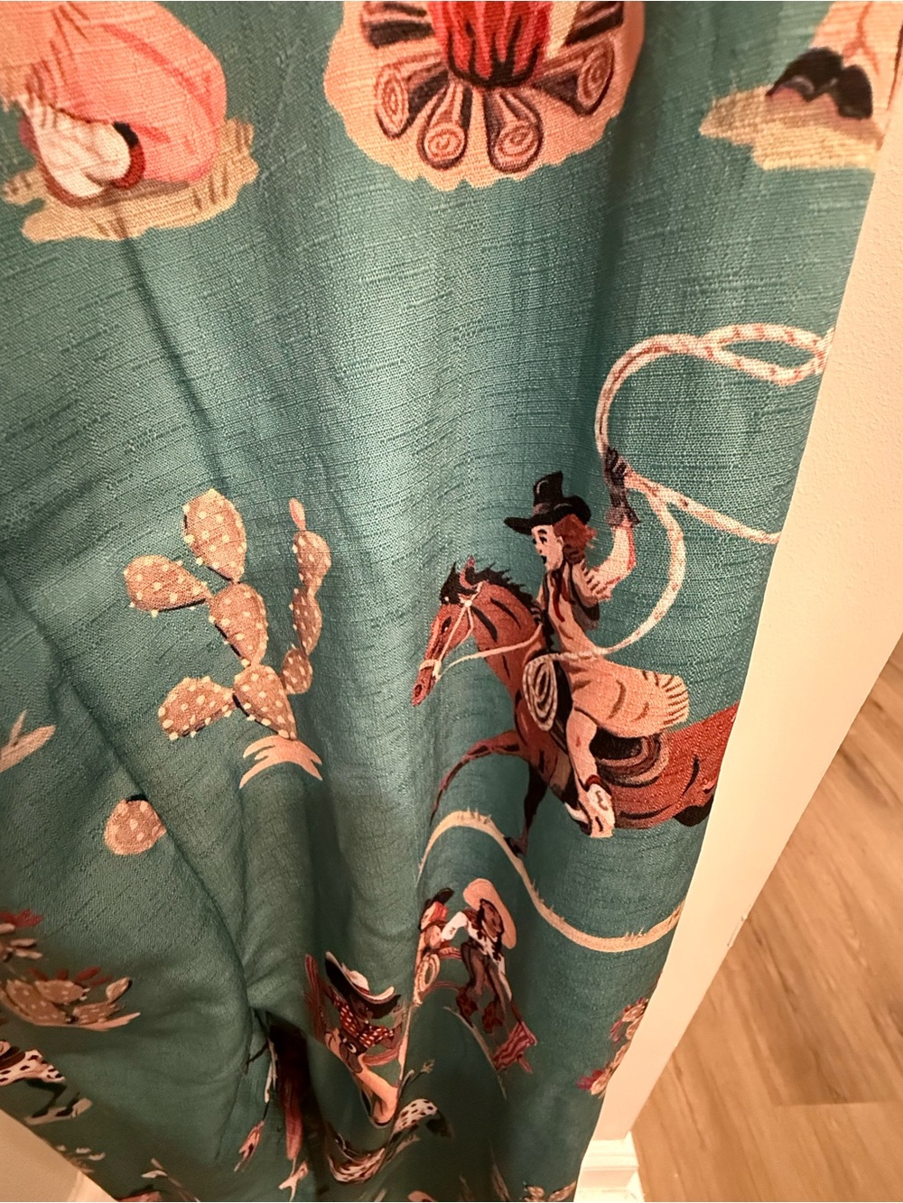 Source Unknown Teal Western Print Jumpsuit - Picture 5 of 11